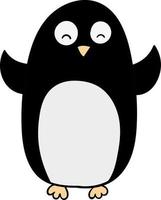 Happy penguin, illustration, vector on white background.