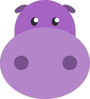 Purple hippo head, illustration, vector on a white background.