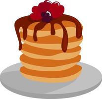 Pancakes on a plate, illustration, vector on white background