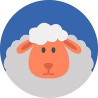 White sheep, illustration, vector on a white background.