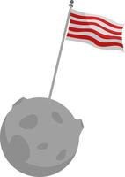 Flag on the moon ,illustration,vector on white background vector