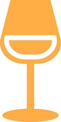 Orange wine glass, illustration, on a white background.