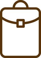 Long brown briefcase, illustration, vector on a white background.