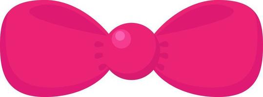 Pink bow tie, illustration, vector on white background.