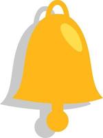 Yellow school bell, illustration, vector, on a white background. vector