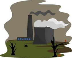 Factory, illustration, vector on white background.