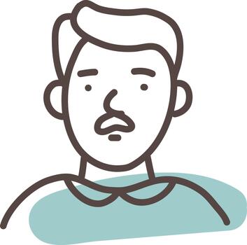 hombre con bigote pequeño, ilustración, vector, sobre un fondo blanco. vector