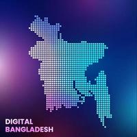 mapa de tecnología digital de bangladesh con fondo vector