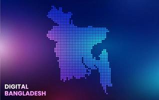 Digital Bangladesh technology map with background vector