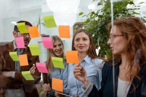 Brainstorming With Notes On The Glass Wall photo