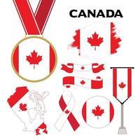 Elements Collection With The Flag of Canada Design Template vector