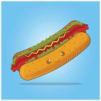 Realistic Fast Food Hotdog Design Template vector