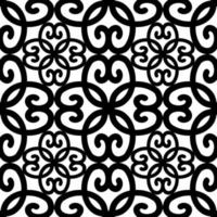 patrón de flores de dibujo étnico en blanco y negro. dibujo de forma floral de color blanco y negro sin fisuras de fondo. uso para tela, elementos de decoración de interiores, tapicería, envoltura. vector