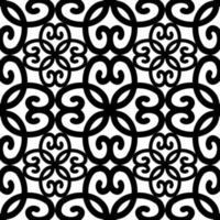 Ethnic black and white drawing flower pattern. Drawing floral shape black and white color seamless pattern background. Use for fabric, interior decoration elements, upholstery, wrapping. vector