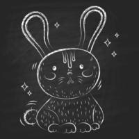 Rabbit drawn in chalk vector