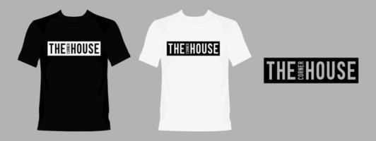 el diseño gráfico tipográfico de la casa de la esquina, para estampados de camisetas, ilustración vectorial vector