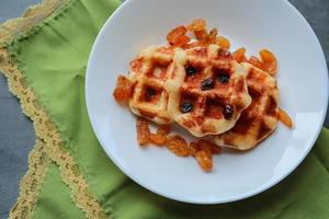 Waffles with currants photo