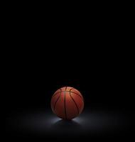 Basketball ball on black background. 3d render photo