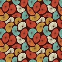 Groovy seamless pattern. Seamless abstract pattern in vintage 70s style in orange and brown for a fabric or paper print. vector