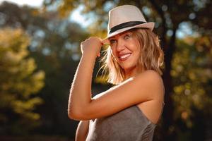 Happy Girl With Hat photo