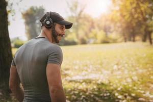 Young Man Exercising At The Park photo