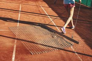 evento de cosecha de cancha de tenis de tierra batida foto