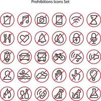 Web net prohibited vector icon, and original icons. Flat model created from prohibited pictogram. set of prohibition icons
