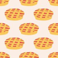 Seamless Pattern with American Pie. Thanksgiving Day collection. Flat vector illustration