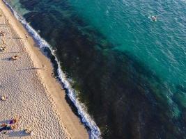 world famous Alanya Cleopatra beach. aerial photo of the beach. amazing summer vacation