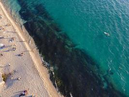 world famous Alanya Cleopatra beach. aerial photo of the beach. amazing summer vacation