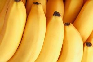 Yellow bananas close-up, Macro in full screen. photo