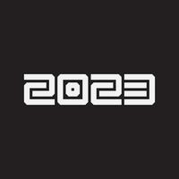 diseño de texto de feliz año nuevo 2023 vector