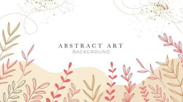 Abstract art background leaf wallpaper design vector