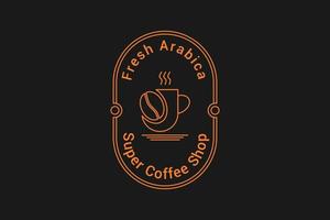 badge logo of coffee and cup vector