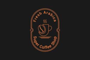 badge logo of coffee and cup vector