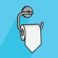 Toilet Tissue Paper Roll Vector Icon Illustration. Healthcare And Medical Icon Concept White Isolated. Flat Cartoon Style Suitable for Web Landing Page, Banner