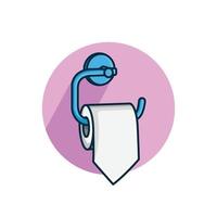 Toilet Tissue Paper Roll Vector Icon Illustration. Healthcare And Medical Icon Concept White Isolated. Flat Cartoon Style Suitable for Web Landing Page, Banner