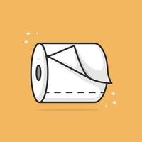 Ilustración de icono de vector de rollo de papel higiénico. concepto de icono médico y sanitario blanco aislado. estilo de caricatura plana adecuado para la página de destino web, banner