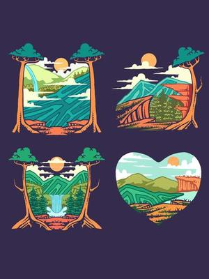 badge nature set
