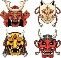 japan mask set vector