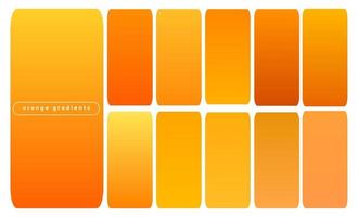 Abstract Bright Yellow Orange Design With Vertical Gradient Set vector