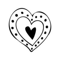 corazón de garabato vectorial simple. ilustración abstracta para el diseño. elemento para crear patrones, postales, sublimaciones, decoración. día de san valentín, amor, boda, relación vector