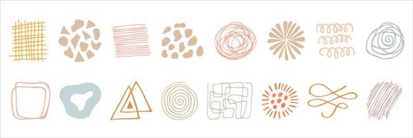 Set of abstract doodle elements for design. Trend style, new form, flat, hand draw. For sublimation, posters, postcards, prints vector