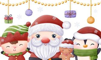 Christmas Series Santa and Friends vector