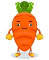 Cute Carrot Mascot Character Vector Illustration