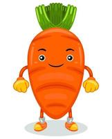 Cute Carrot Mascot Character Vector Illustration