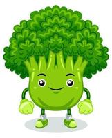 Ilustración de vector de personaje de mascota de brócoli lindo