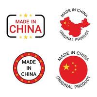 Labels of Made in China vector