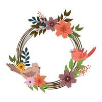 Frame with flower vector