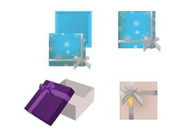 conjunto de cajas de regalo realistas vector